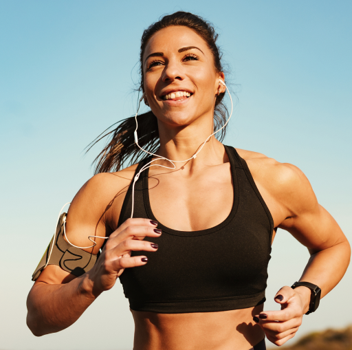 Imagem de uma mulher correndo mostrando a qualidade de vida